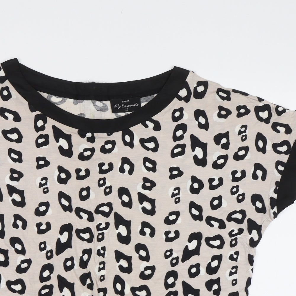 Womens UK Size 12 NEXT Beige Basic Blouse