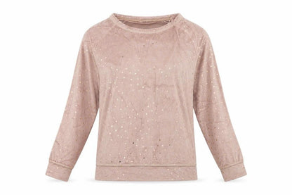Tu Womens Brown Polka Dot Fleece Top Pyjama Top Size 10