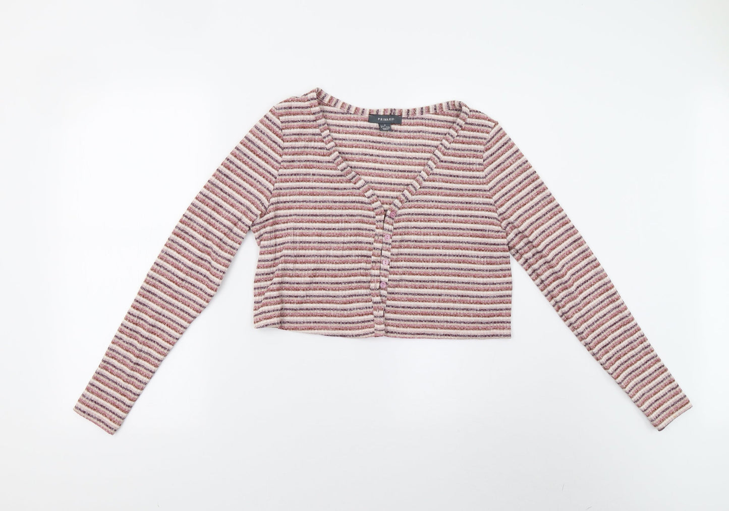 Primark Womens Multicoloured Striped Knit Cardigan Jumper Size S