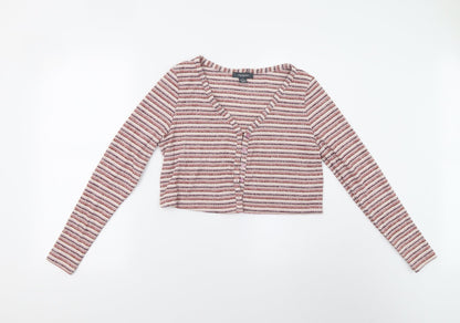 Primark Womens Multicoloured Striped Knit Cardigan Jumper Size S