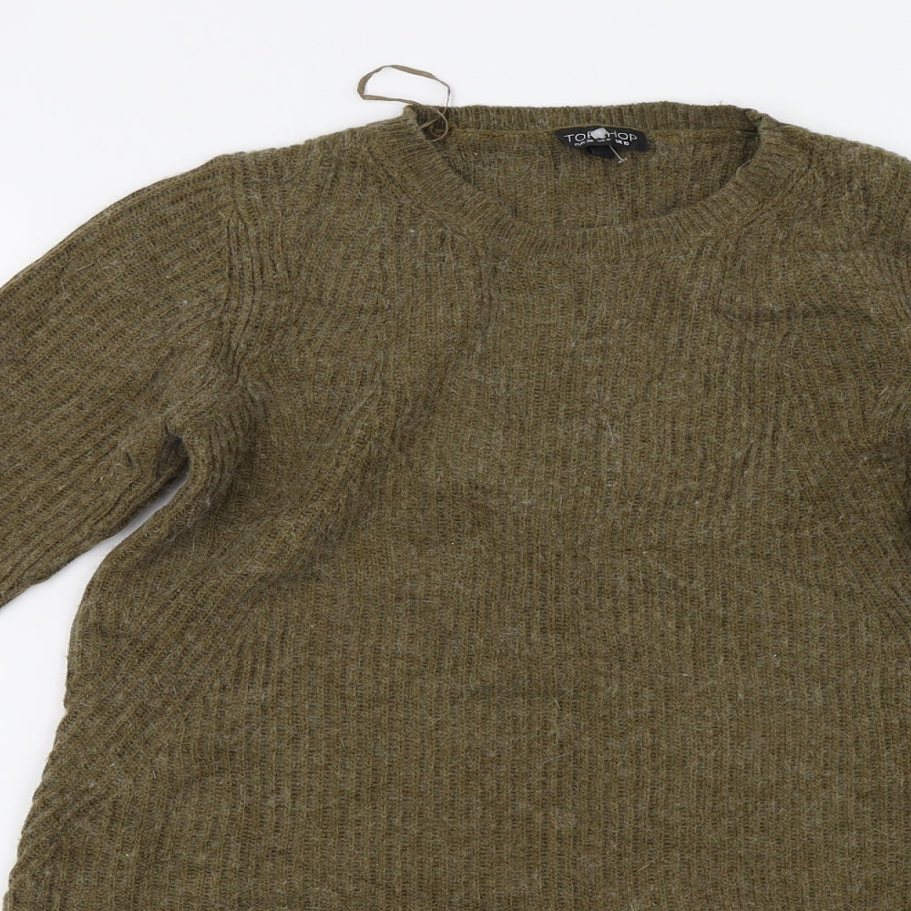 Womens UK Size 10 Topshop Green Pullover Jumper