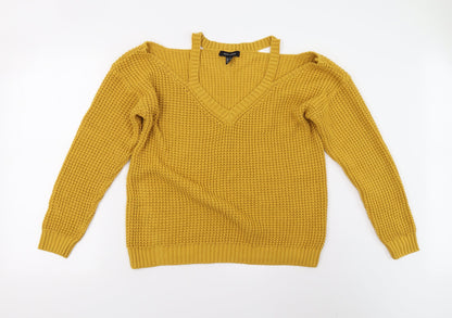 Womens UK Size S New Look Yellow Pullover Jumper