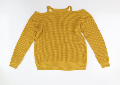 Womens UK Size S New Look Yellow Pullover Jumper