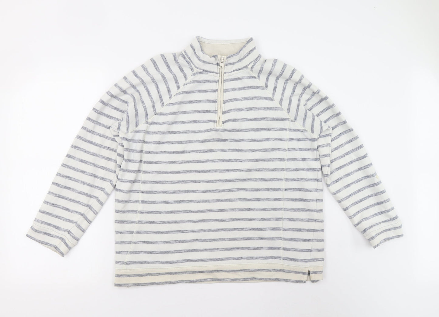 M&Co Womens Multicoloured Striped  Henley Sweatshirt Size 16