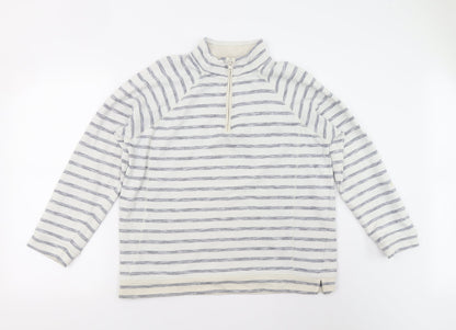 M&Co Womens Multicoloured Striped  Henley Sweatshirt Size 16