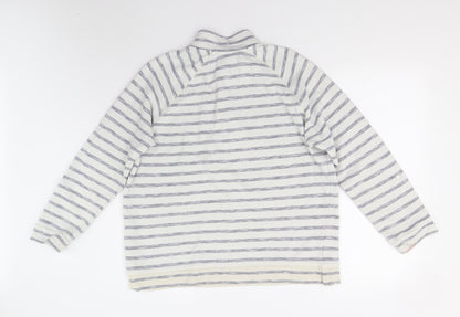 M&Co Womens Multicoloured Striped  Henley Sweatshirt Size 16