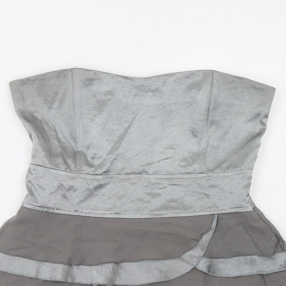 Womens UK Size 12 Preworn Grey Basic Blouse