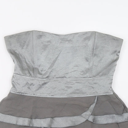 Womens UK Size 12 Preworn Grey Basic Blouse