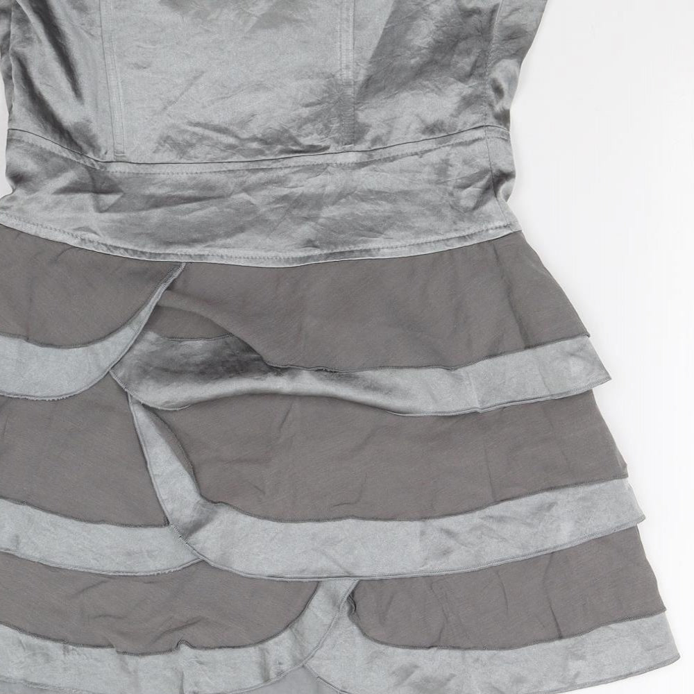 Womens UK Size 12 Preworn Grey Basic Blouse
