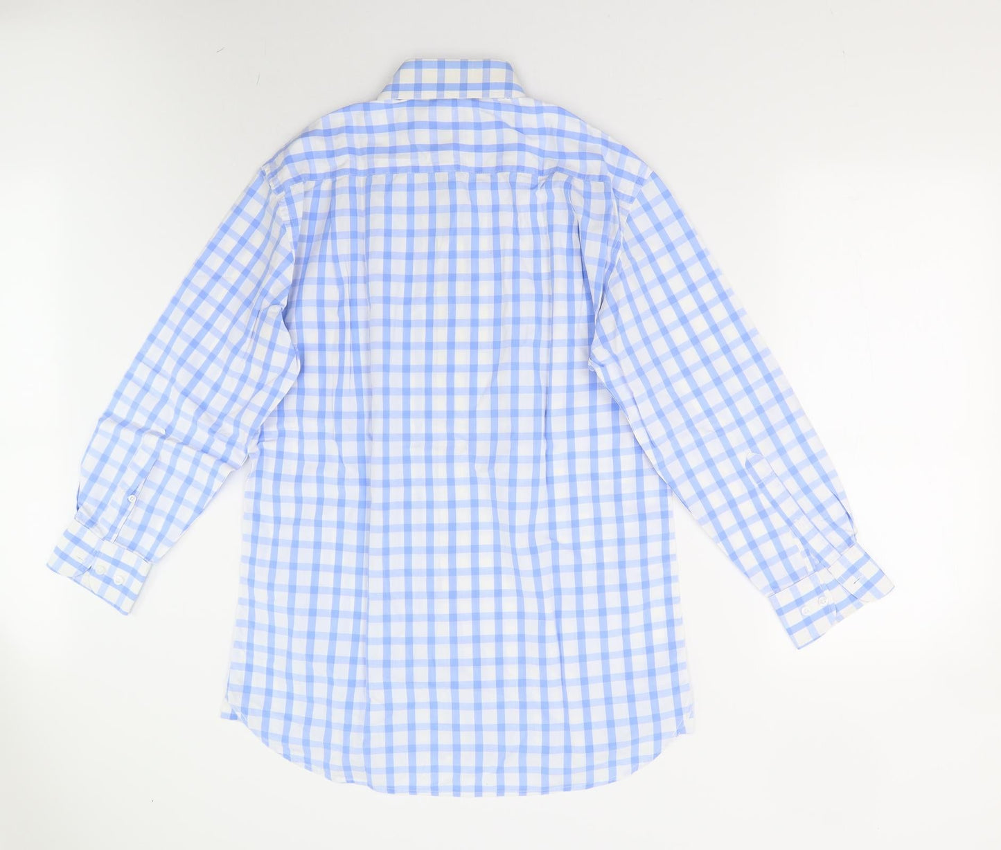 Samuel Window Mens Blue Check   Button-Up Size 15.5