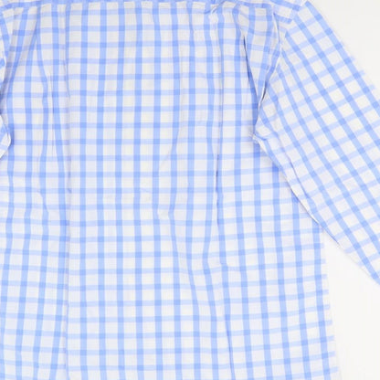 Samuel Window Mens Blue Check   Button-Up Size 15.5