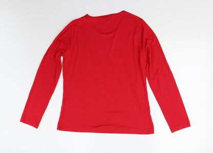 Habella Womens Red   Basic T-Shirt Size 10