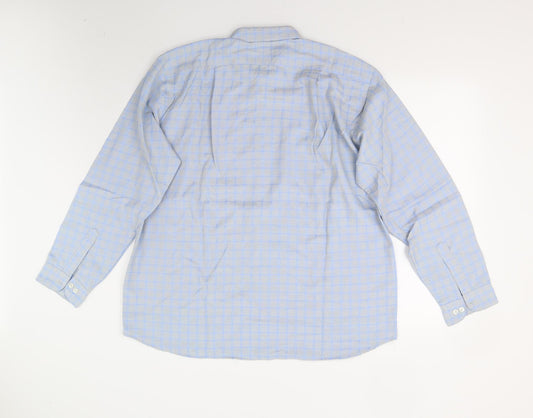 Mens UK Size XL Preworn Blue  Button-Up Long Sleeve Casual Shirt