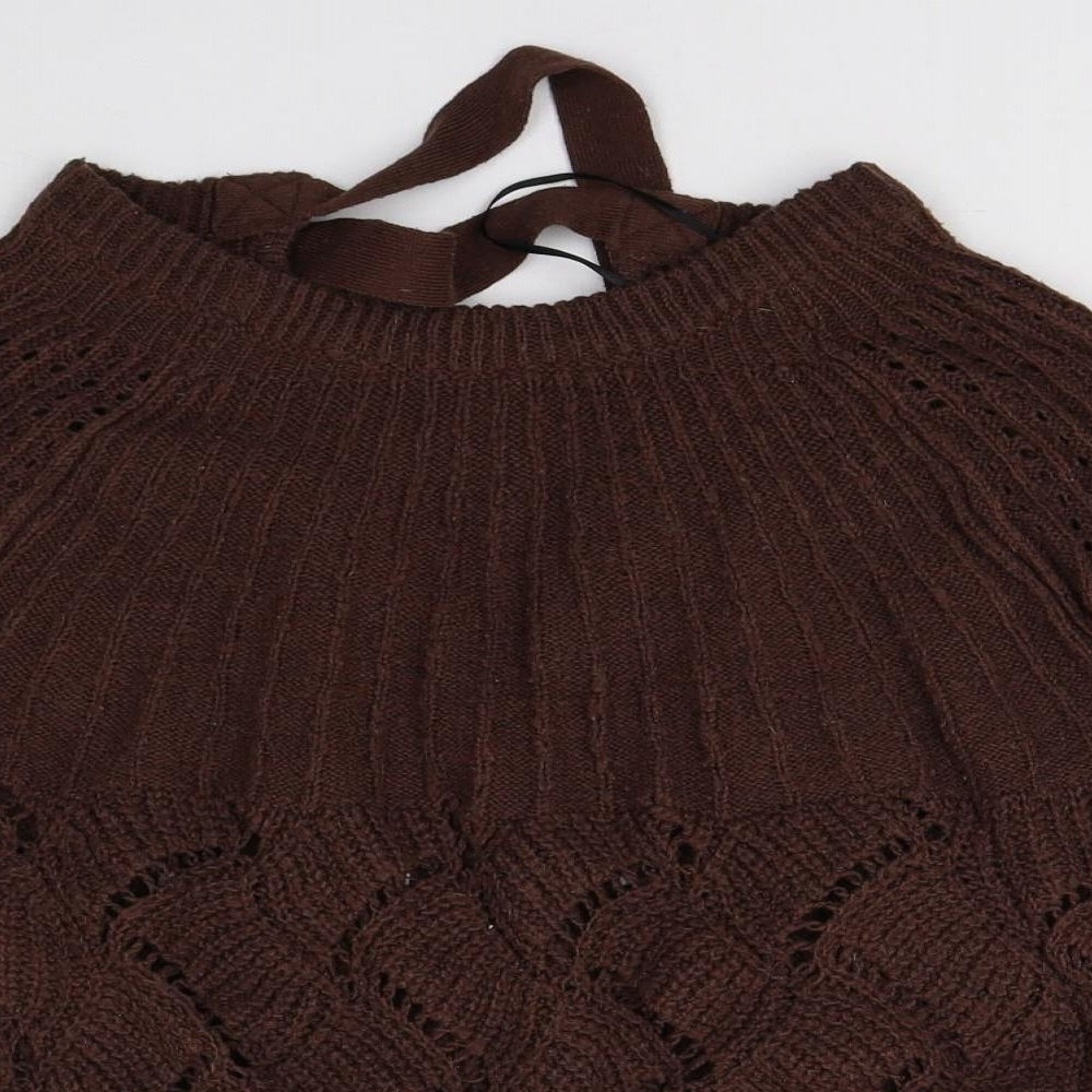 Womens UK Size S VILA Brown Pullover Jumper