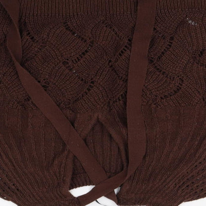 Womens UK Size S VILA Brown Pullover Jumper