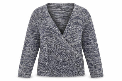 Womens UK Size L marble Blue Cardigan Jumper