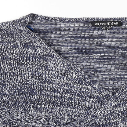 Womens UK Size L marble Blue Cardigan Jumper