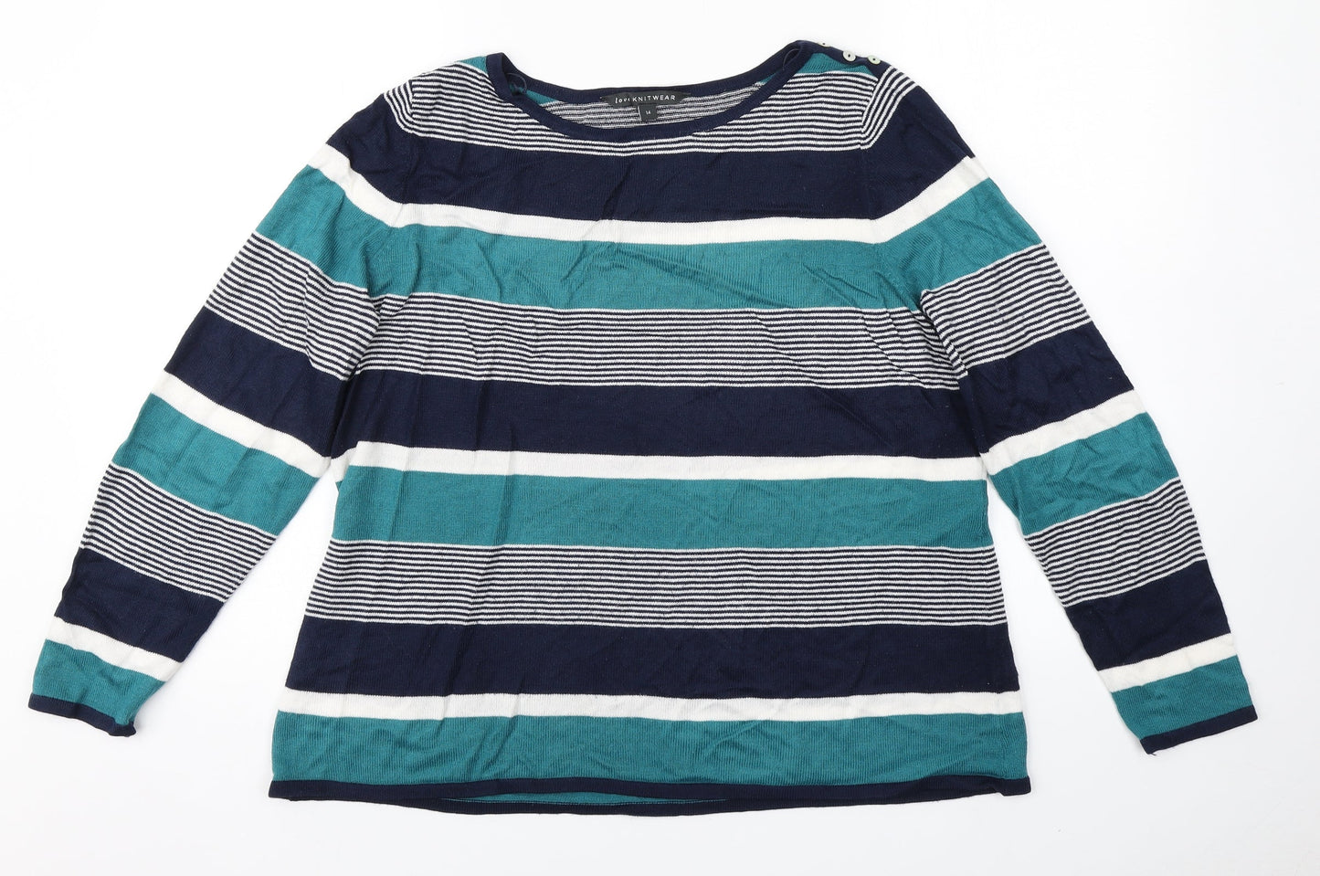 Womens UK Size 14 love knitwear Multicoloured Pullover Jumper