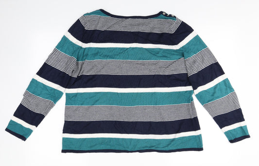 love knitwear Womens Multicoloured Striped Knit Pullover Jumper Size 14
