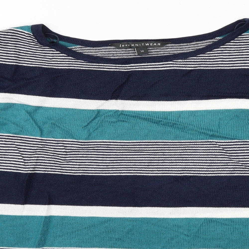 Womens UK Size 14 love knitwear Multicoloured Pullover Jumper