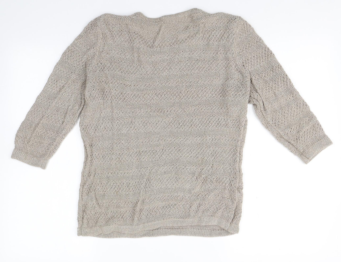 Womens UK Size 14 Classic Gold Pullover Jumper