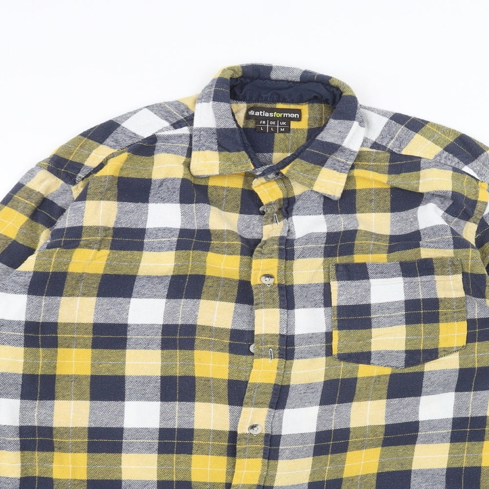 Mens UK Collar Size M Atlas Smart Yellow  Dress Shirt