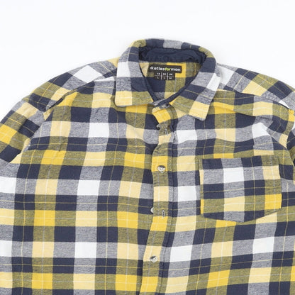 Mens UK Collar Size M Atlas Smart Yellow  Dress Shirt