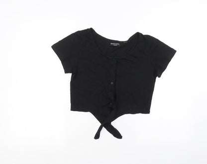 Womens UK Size 8 Brave Soul Black Basic Blouse