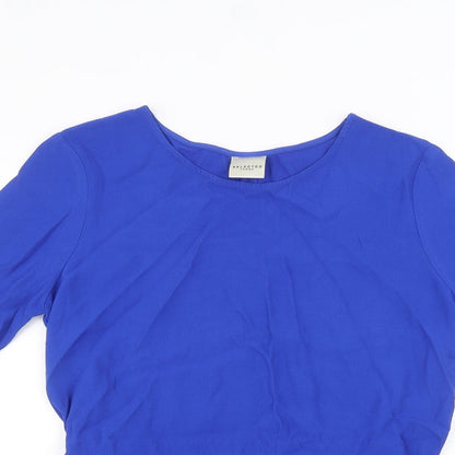 Womens UK Size 6 Selected Femme Blue Basic Blouse