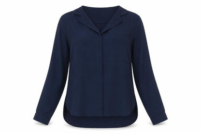 Selected Femme Womens Blue   Basic Button-Up Size 6