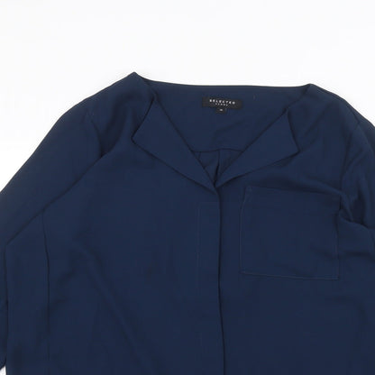 Selected Femme Womens Blue   Basic Button-Up Size 6