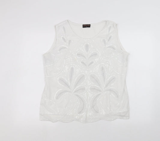 Womens UK Size XL anna rose White Basic T-Shirt