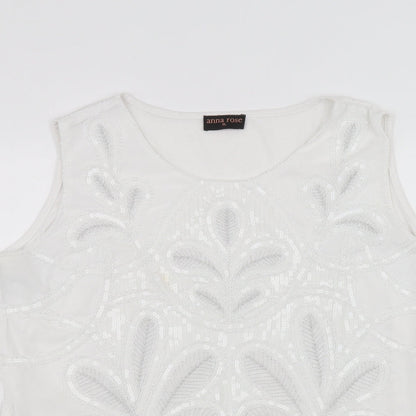 Womens UK Size XL anna rose White Basic T-Shirt