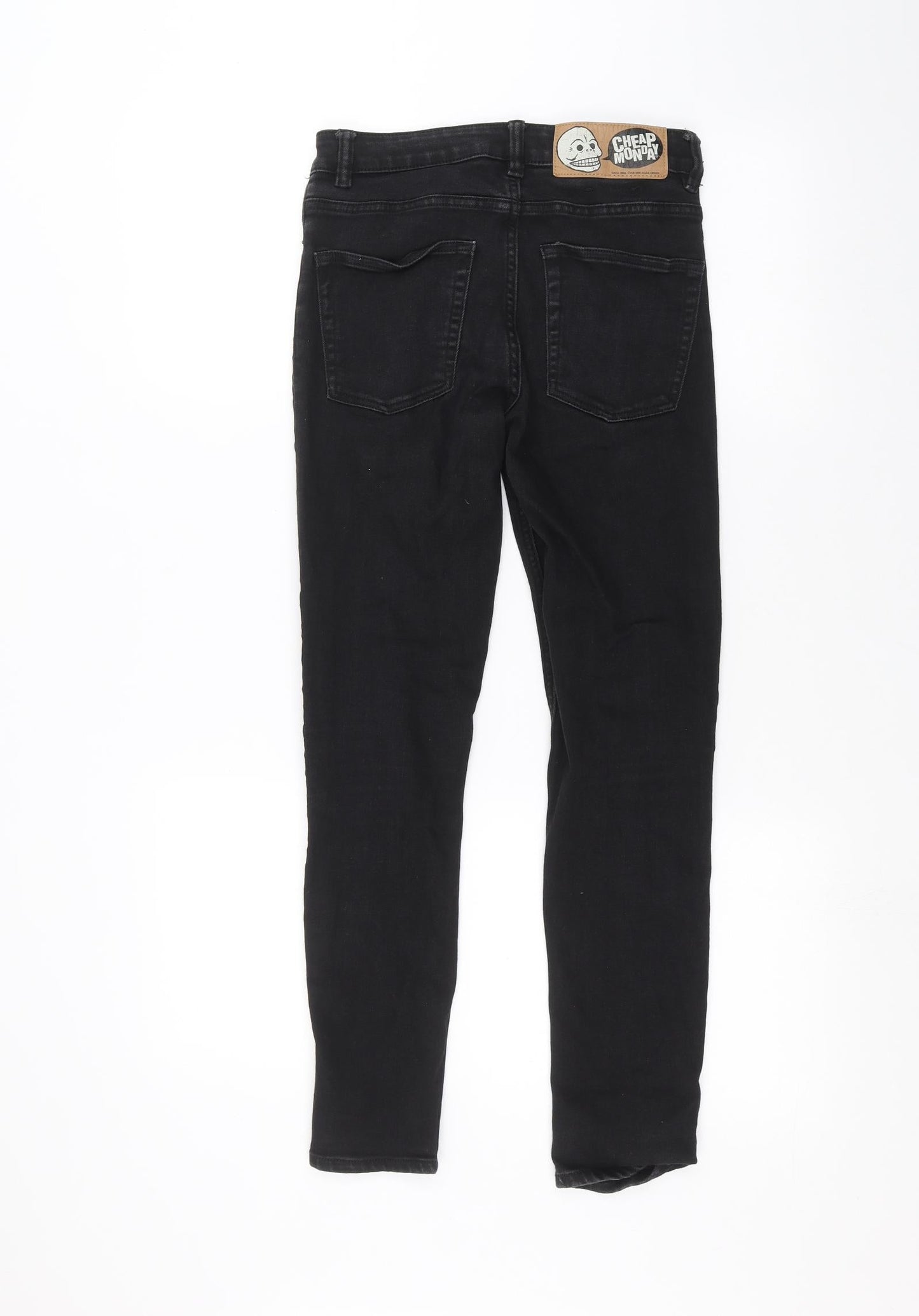 Womens UK Size 27 in Preworn Regular Fit Skinny Black Jeans