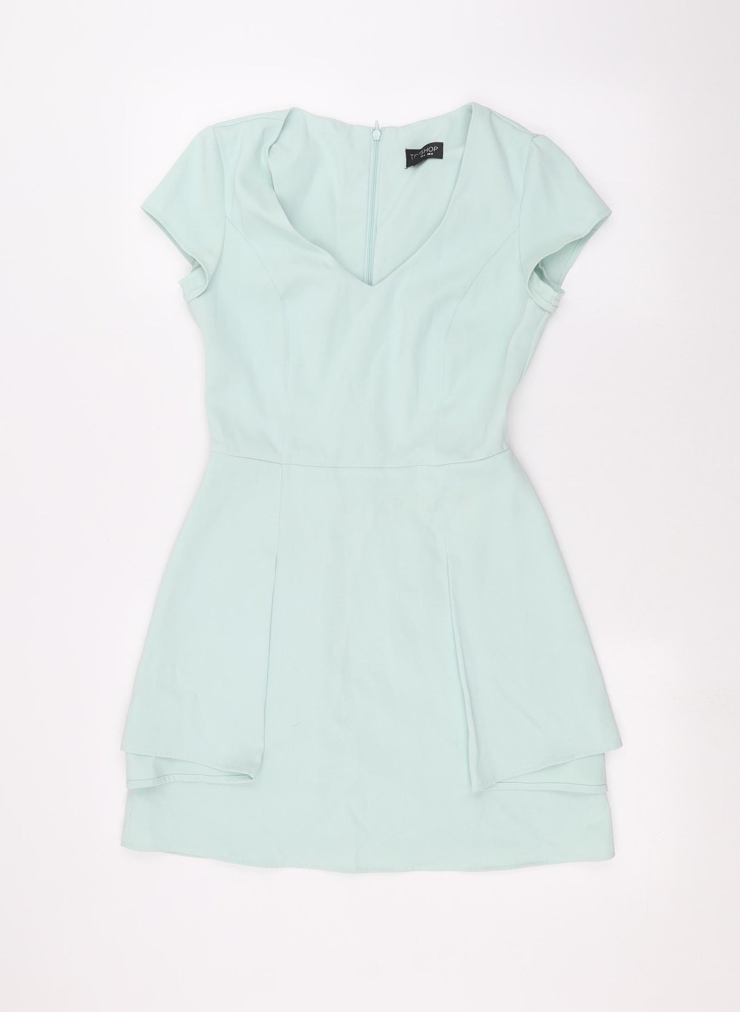Womens UK Size 8 Topshop Blue Basic Blouse