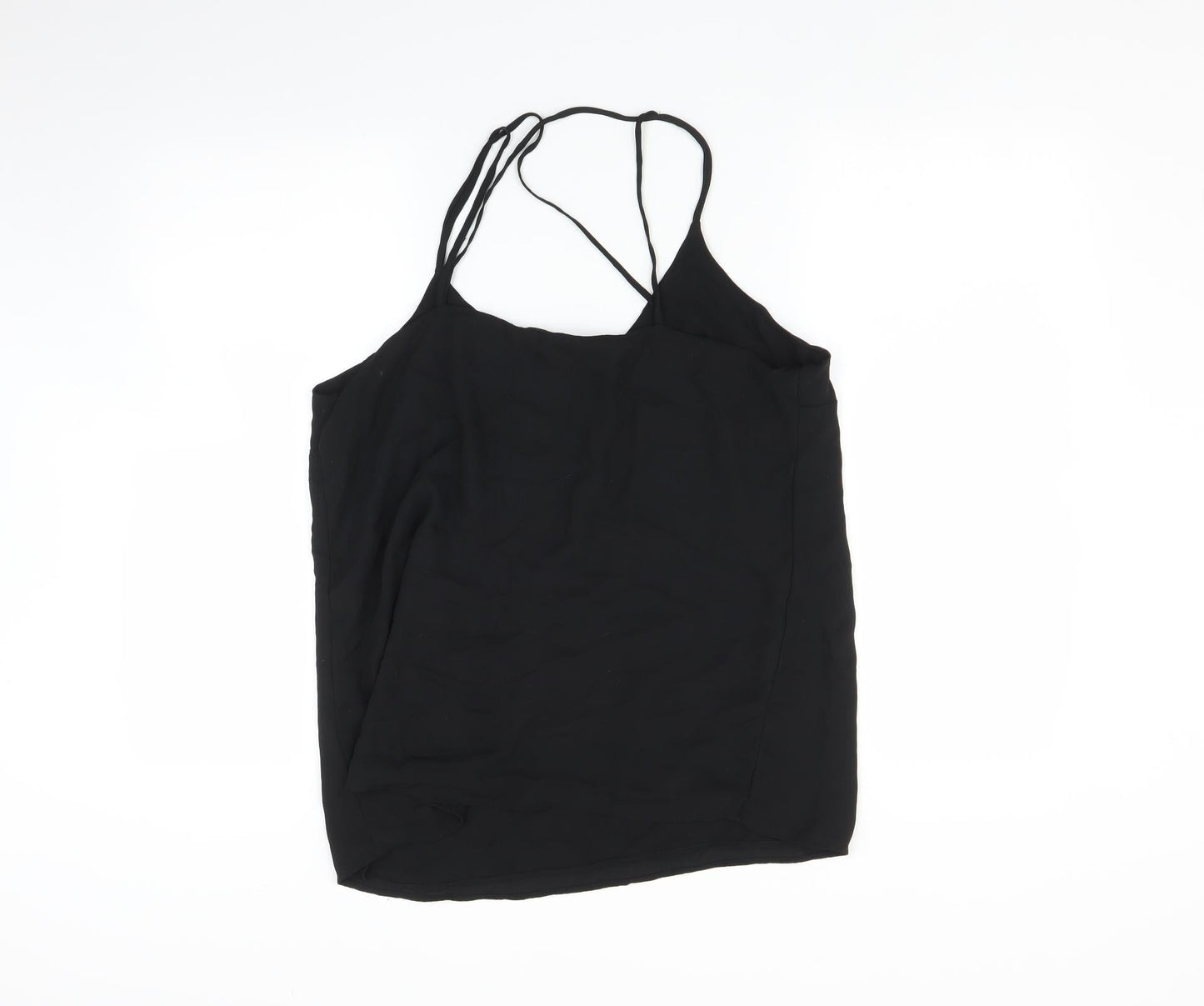 Womens UK Size 14 Peacocks Black Camisole T-Shirt