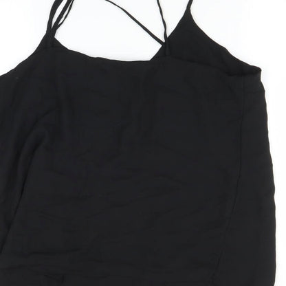 Womens UK Size 14 Peacocks Black Camisole T-Shirt