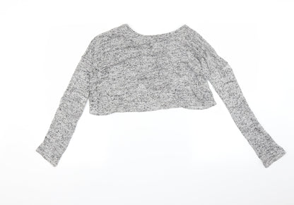 Womens UK Size XS H&M Grey Basic T-Shirt