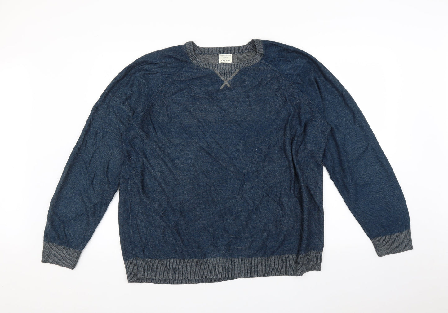 Easy Mens Blue   Pullover Jumper Size XL