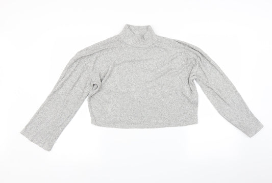 Womens UK Size S Topshop Grey Basic T-Shirt