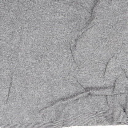 Womens UK Size M Voyelles Grey Basic T-Shirt