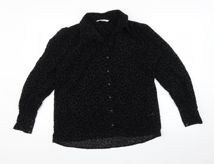 Womens UK Size 10 TU Black Basic Button-Up