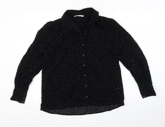 Womens UK Size 10 TU Black Basic Button-Up