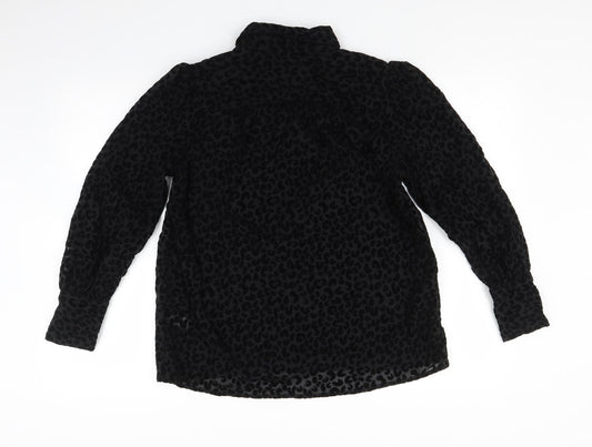Womens UK Size 10 TU Black Basic Button-Up