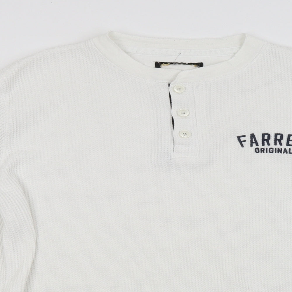 Farrell Mens White Check  Pullover Jumper