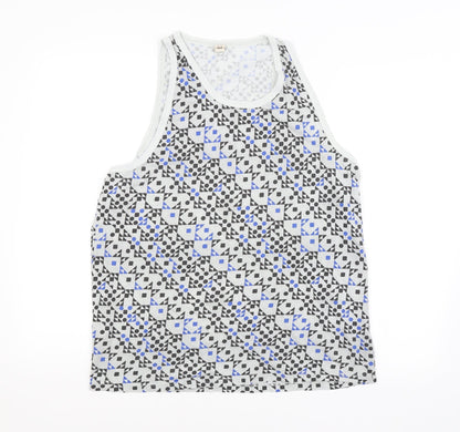 ASOS Mens Grey Argyle/Diamond  Basic Tank Size M