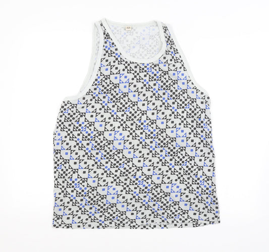 ASOS Mens Grey Argyle/Diamond  Basic Tank Size M