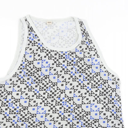 ASOS Mens Grey Argyle/Diamond  Basic Tank Size M