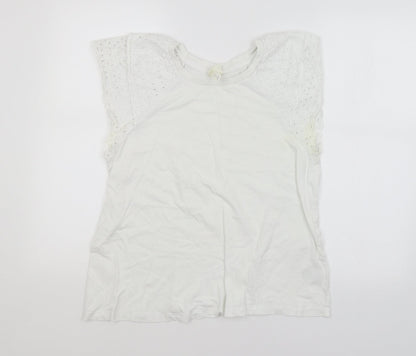 H&M Womens White Argyle/Diamond  Basic Blouse Size M