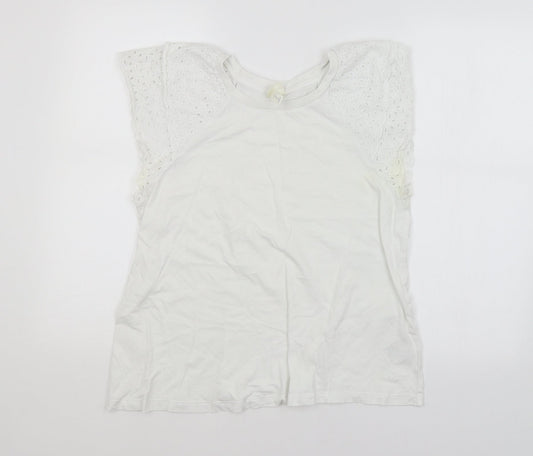 H&M Womens White Argyle/Diamond  Basic Blouse Size M
